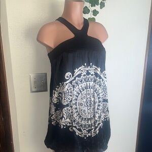 Black and White Women's Halter Top